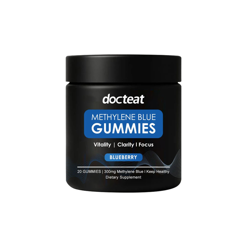 Pack of 20 soft candy gummy supplements with methylene blue and bitter cassava syrup