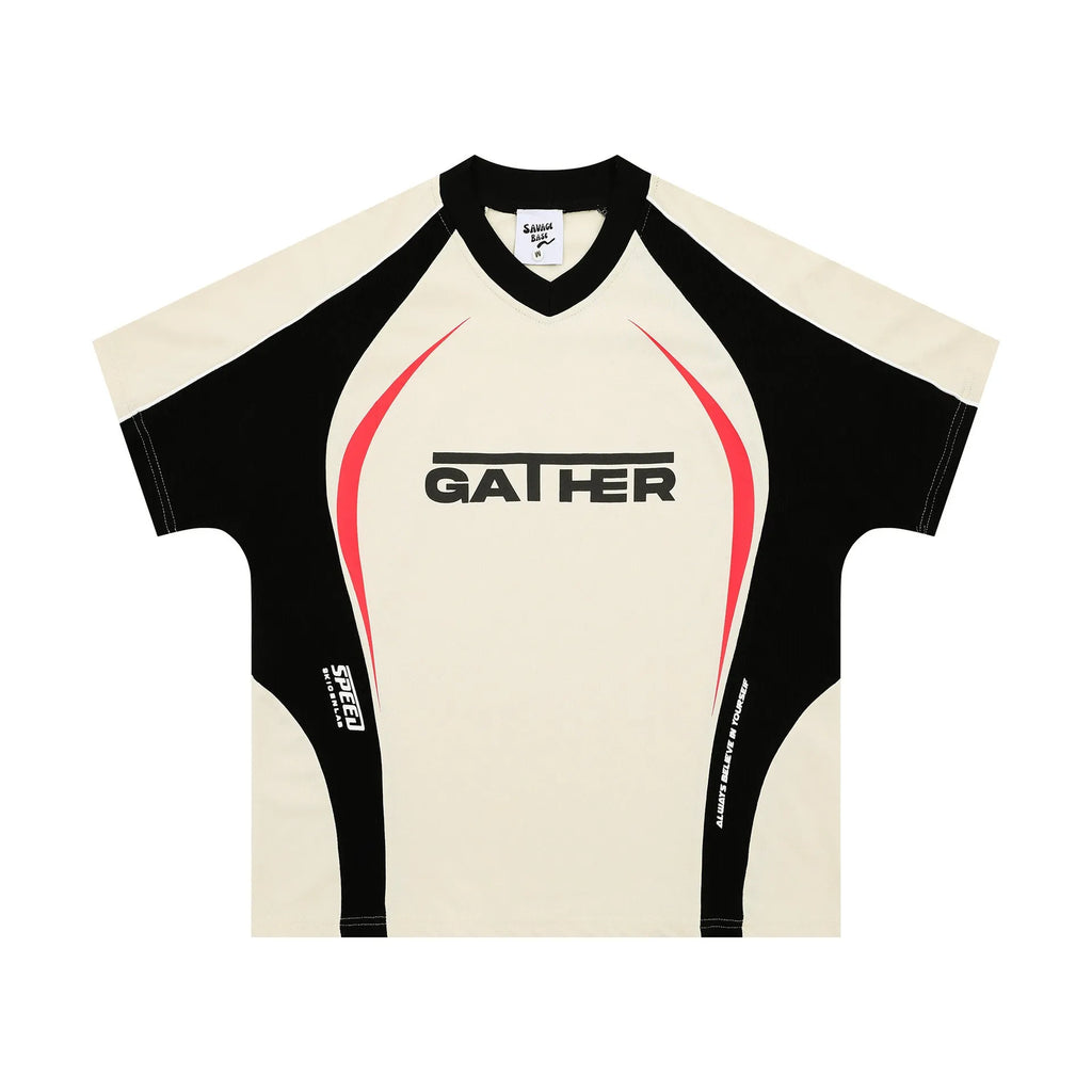 Men's loose fit polyester t-shirt with colour matching letter print in black YR9116 and apricot YR9116 options