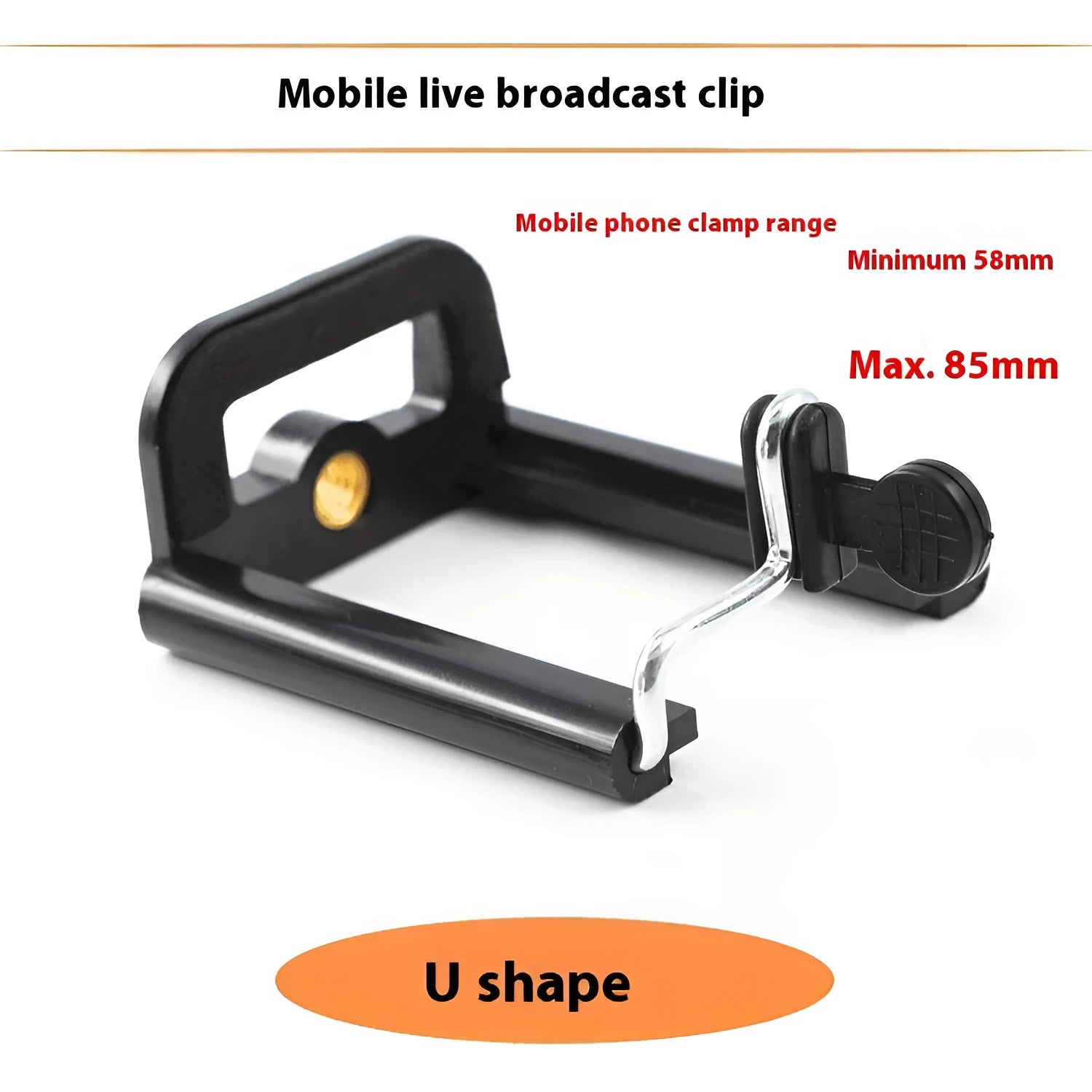 Black plastic mobile phone clip holder with universal hose bracket for versatile smartphone mounting