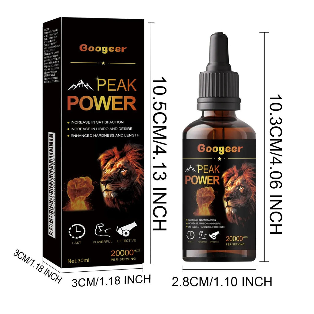 Googeer Peak Power 30ml liquid energy supplement bottle for physical performance support