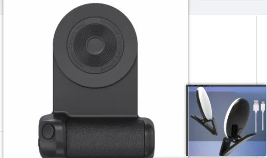 Black magnetic phone camera holder with rotatable grip and ergonomic PU leather handle