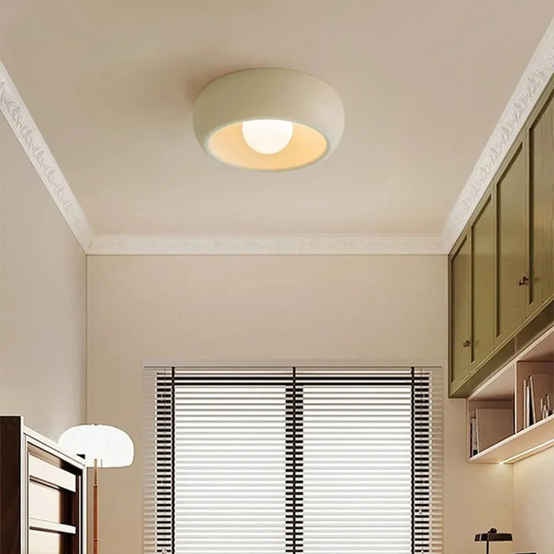 Creative cream entrance ceiling lamp with 30cm diameter and iron construction