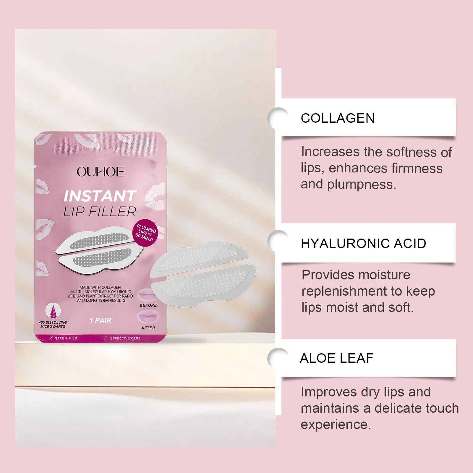 Silicone lip nursing adhesive bandage measuring 8cm by 12cm for dry cracked lip treatment