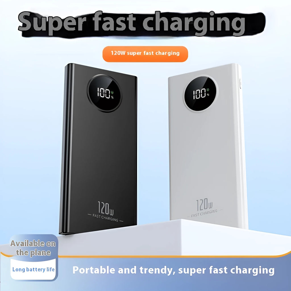 Fast charge power bank in black or white, 10000 MA or 20000 MA, 142 x 67.6 x 28.3 mm plastic shell