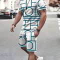 A sports-style short-sleeved T-shirt and matching shorts set laid flat, in a solid colour.