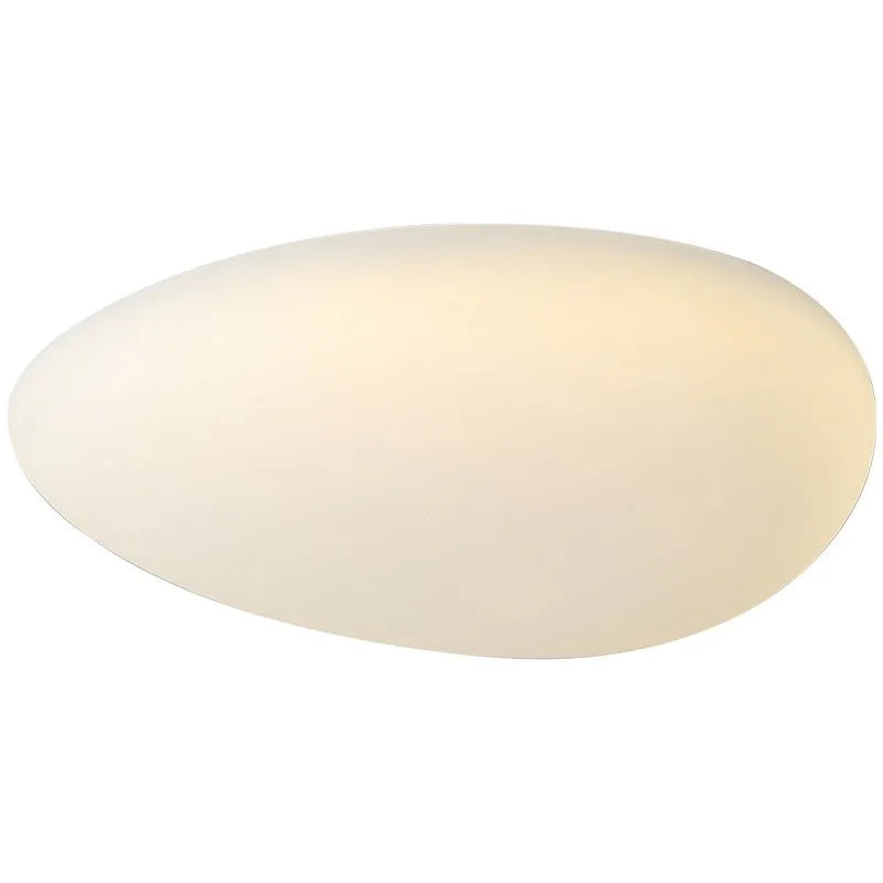 Modern minimalist LED ceiling light for master bedroom, 43cm diameter, White Endless light source on white ceiling
