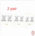 S925 sterling silver stud earrings with geometric petal crystal flower designs in golden or platinum colour