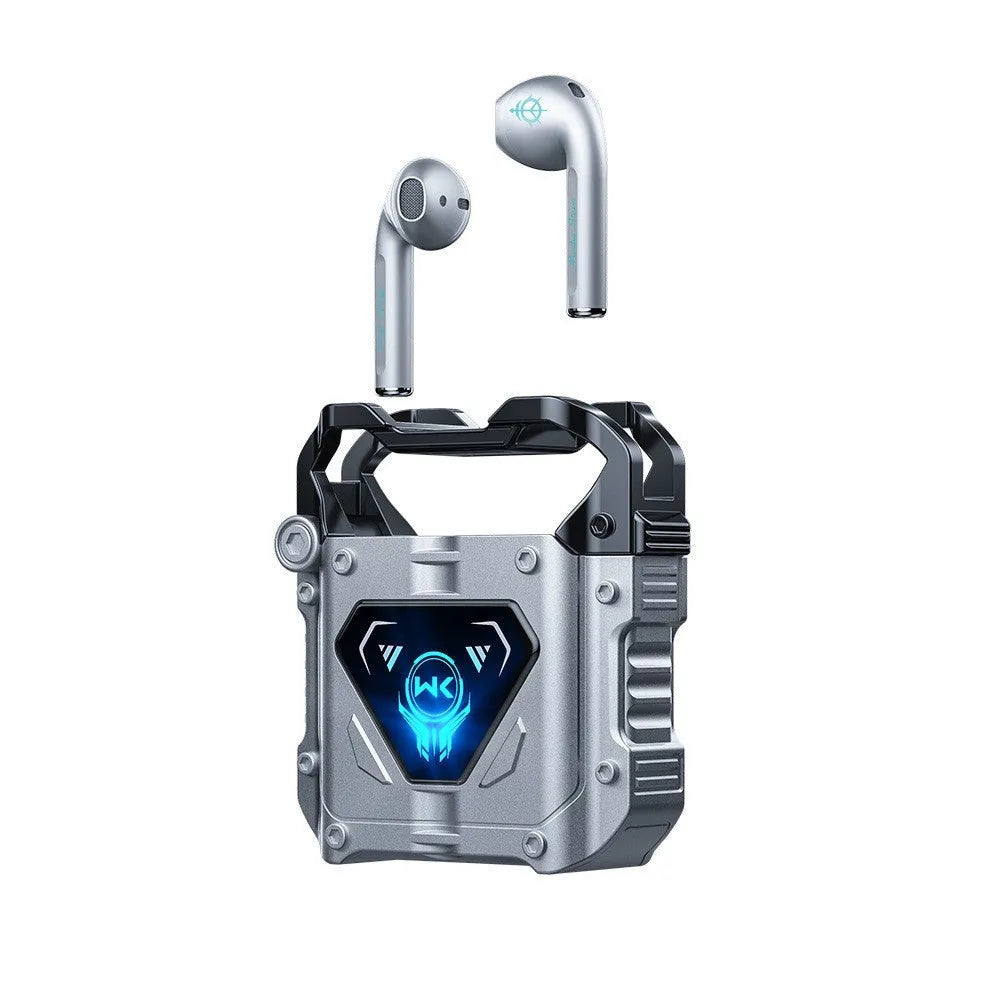 Silver zinc alloy Bluetooth headset in-ear with breathing light and noise reduction