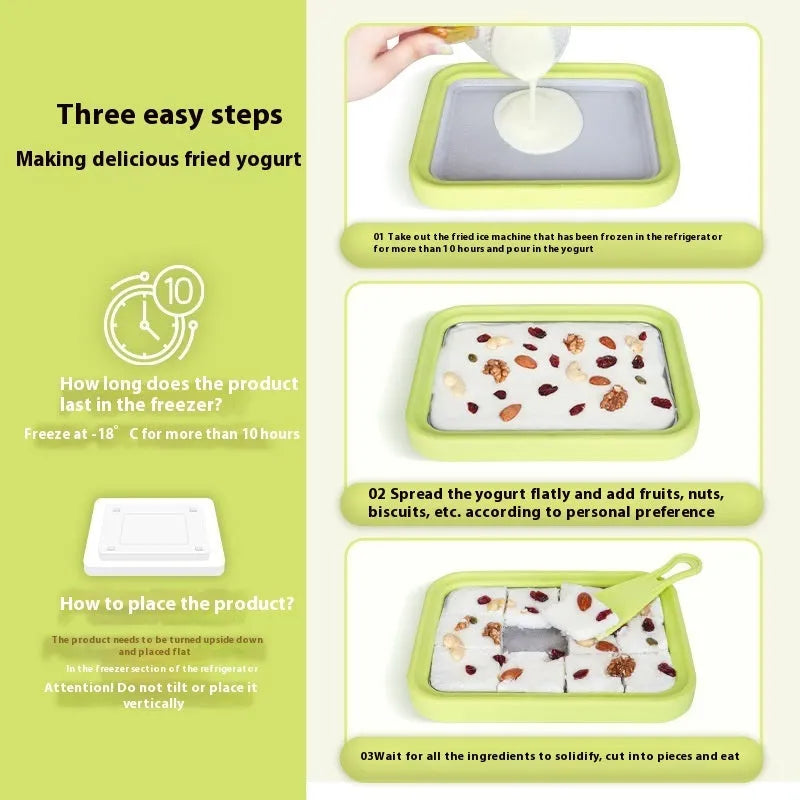Children's DIY fried yogurt machine in green, pink, rose red or white colours