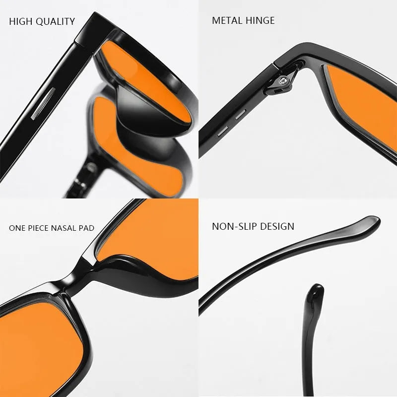 Orange lens anti-blue light glasses with full rim frame in four colour options
