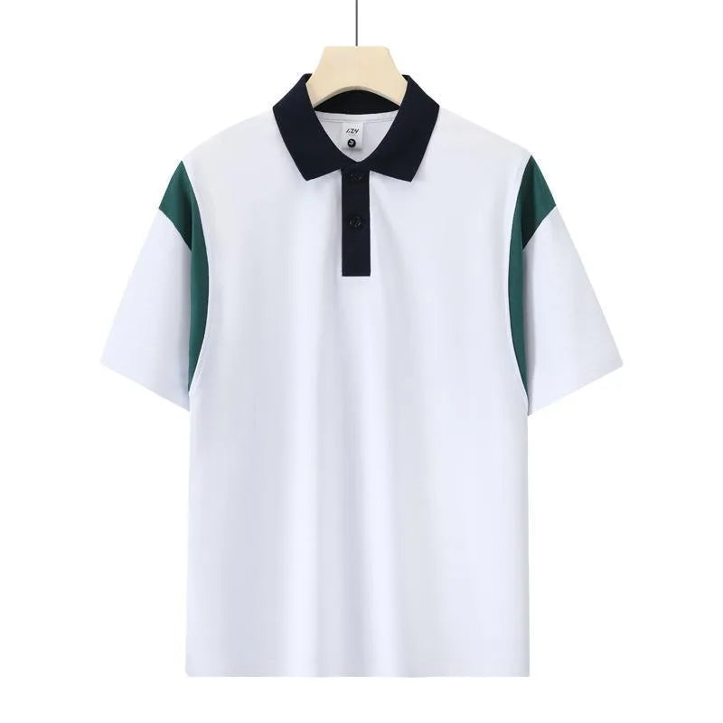 Men's raglan short sleeve cotton shirt in black, red, and dark green colours
