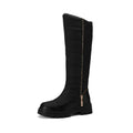 Women's winter snow boots, round toe, black or white, artificial PU upper, sizes 35 to 44