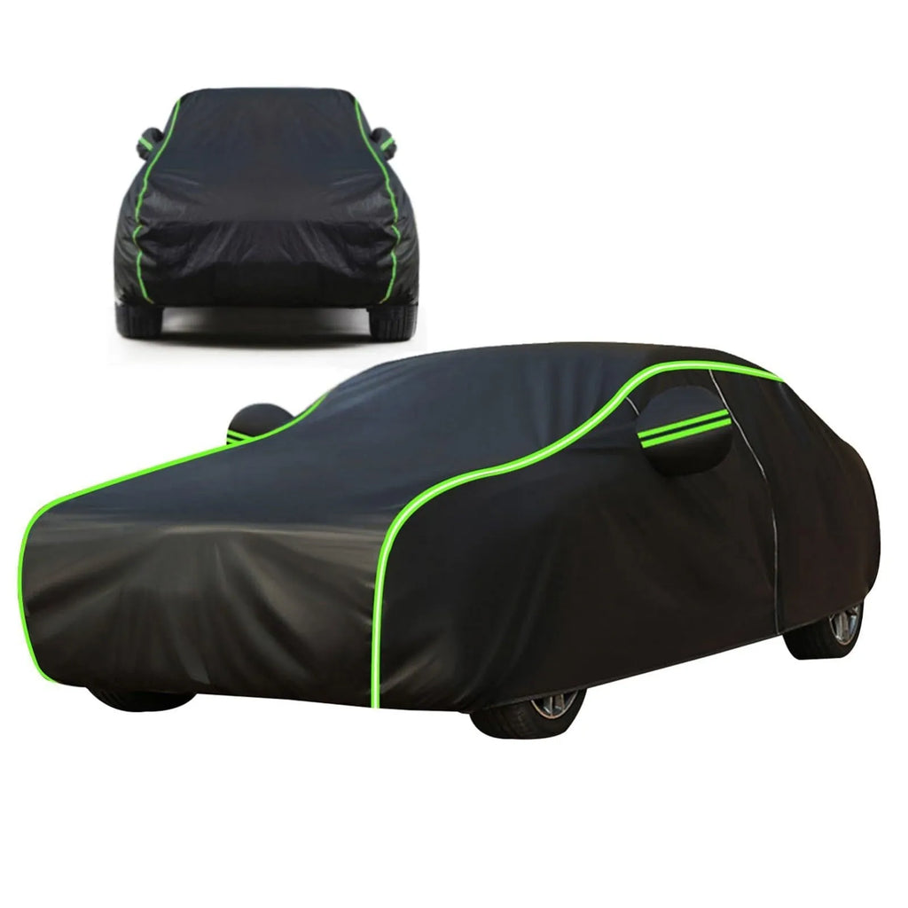Black portable waterproof sunscreen car cover made from Oxford cloth for general vehicle models