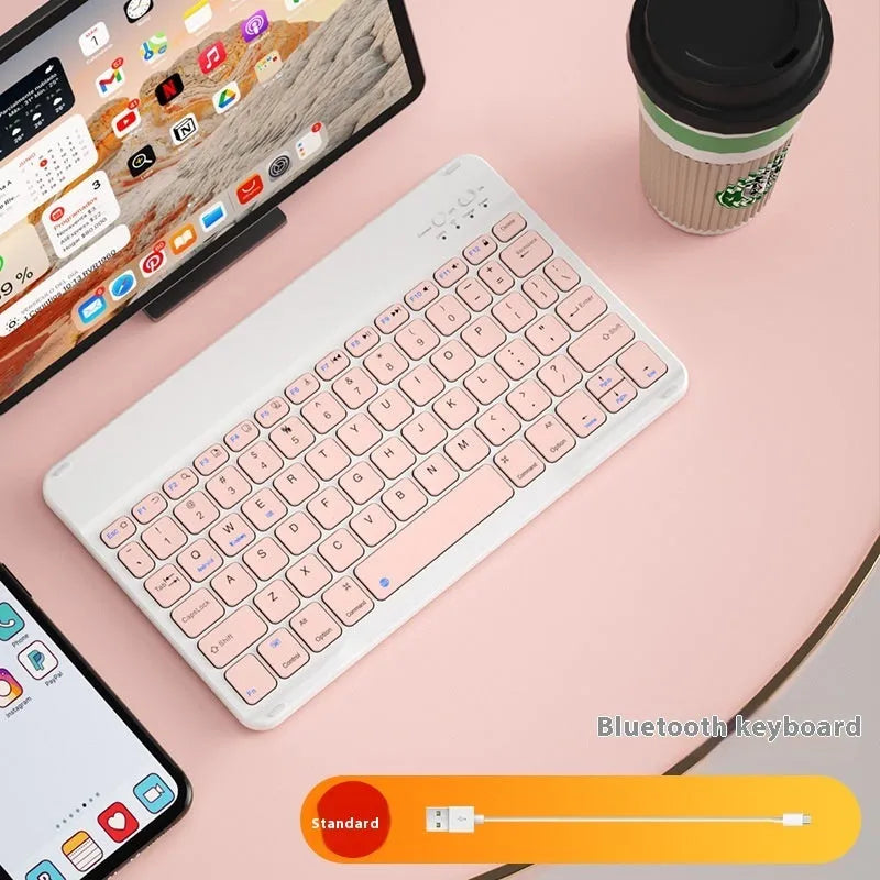 Bluetooth wireless keyboard for tablets and PCs with rechargeable battery in multiple colour options
