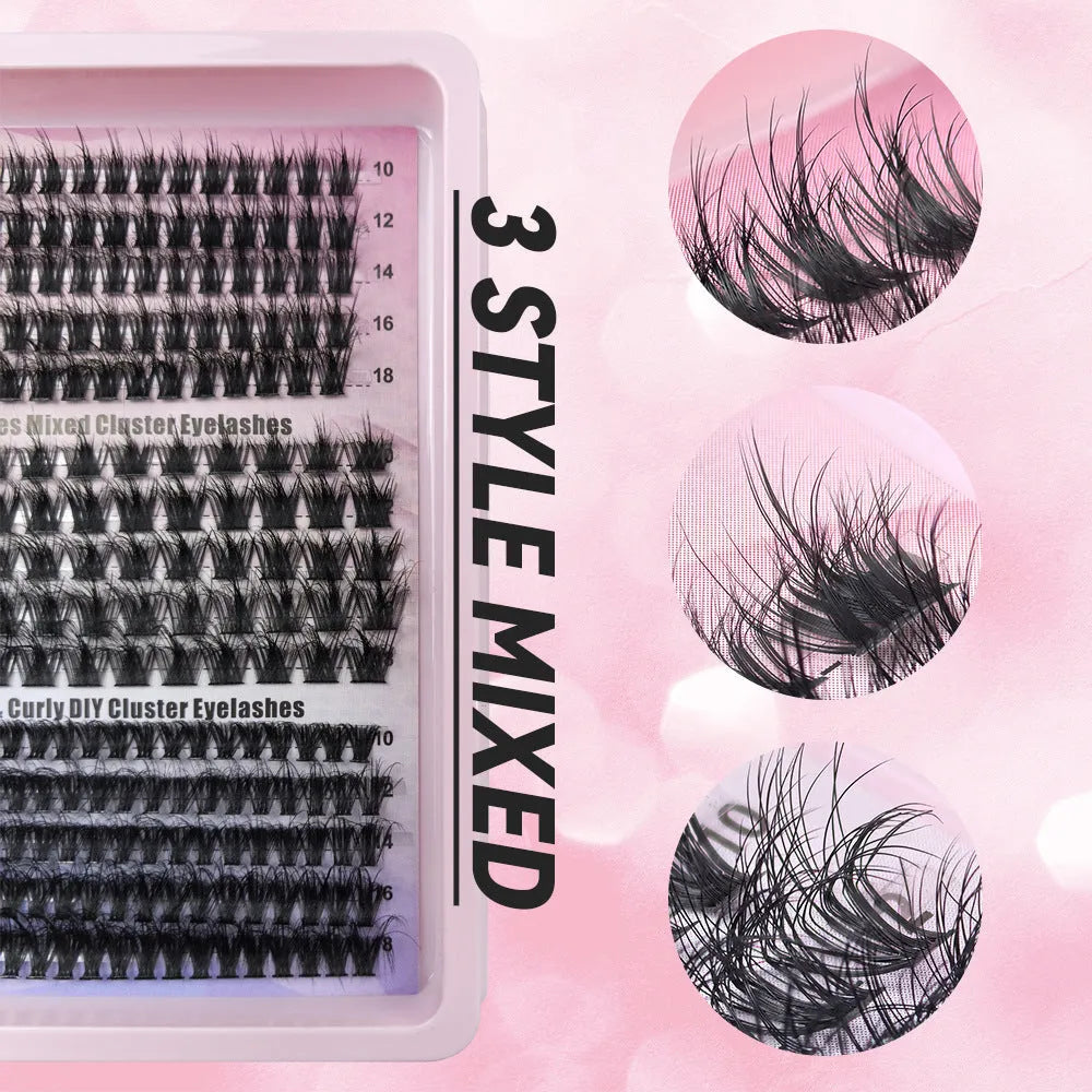 Large mixed false eyelash set in storage box with multiple style options