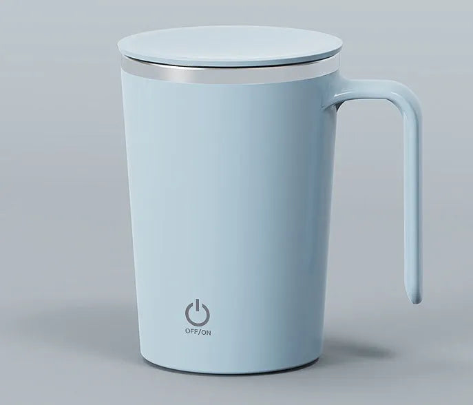 White electric mixing cup with automatic stirring function and USB charging port