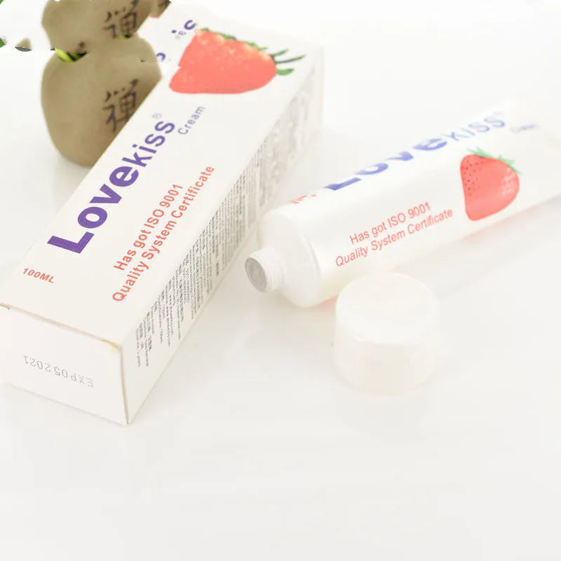 100ml white cherry flavoured water-soluble lubricant bottle for intimate adult use
