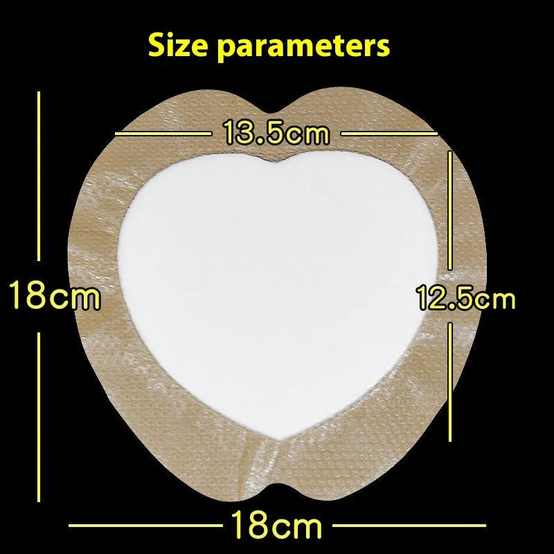 Large skin-coloured silicone foam pressure ulcer dressing sticker on white background