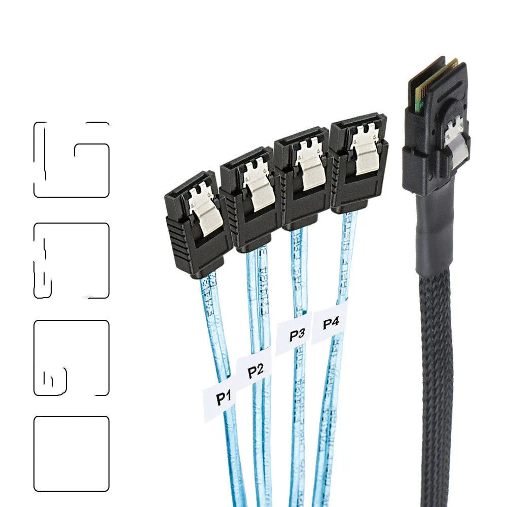 SAS server hard disk data cable with coaxial connectors in 0.5m or 1m length options