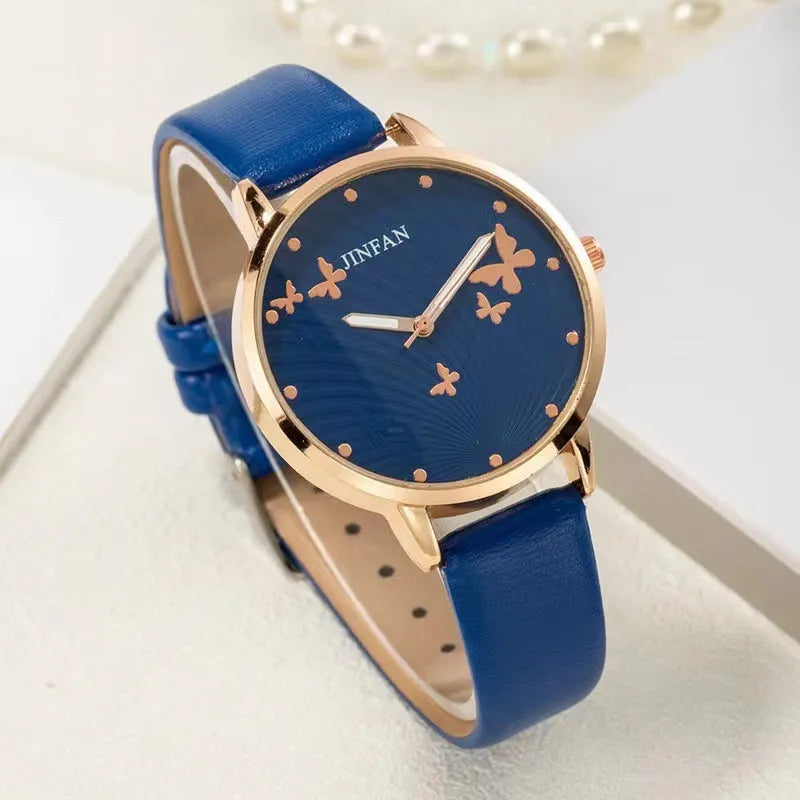 Student Sweet Butterfly Fashion Quartz Wrist Watch with 36mm dial and titanium buckle