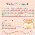 Sublimation printed cartoon pig party theme keycap set for mechanical keyboards with 139 keys