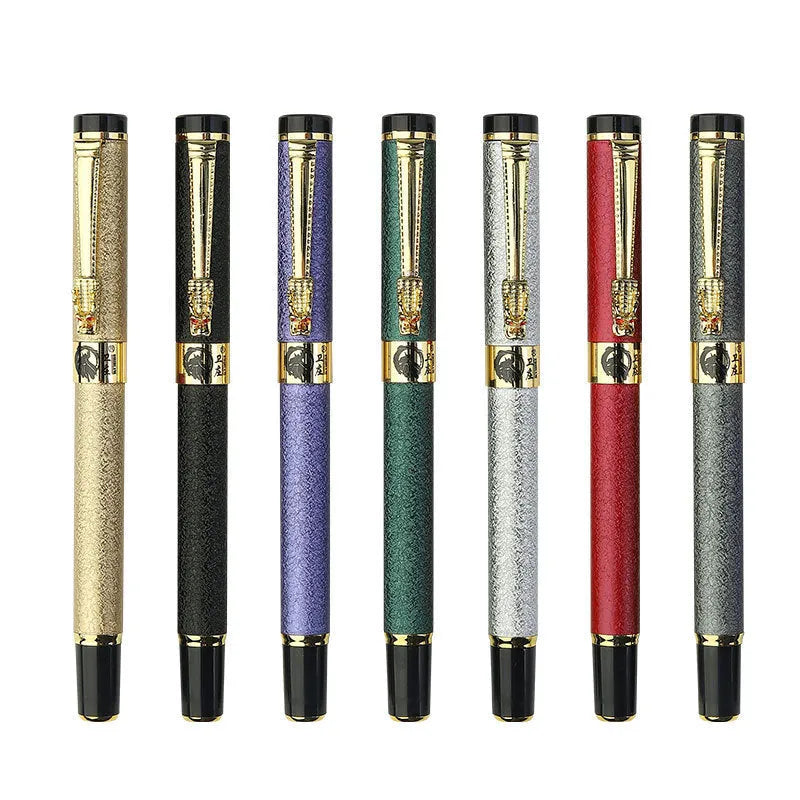Metal fountain pen with choice of 0.38mm, 0.5mm, 1.0mm art, and ballpoint nibs in seven colours.