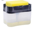 BPA-free plastic kitchen soap dispenser in black, grey, pink, or silver colours on a countertop.
