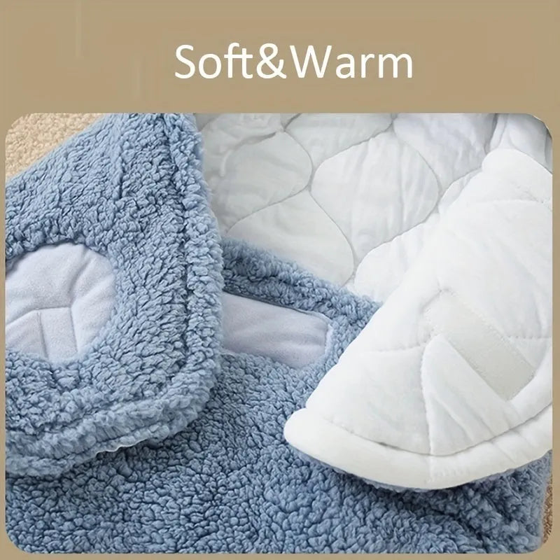 Adjustable baby sleeping bag swaddle blanket in fleece with velcro closure