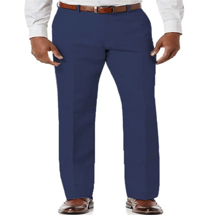 Men's linen trousers with slanted pockets in beige white, available in S to XXXL sizes
