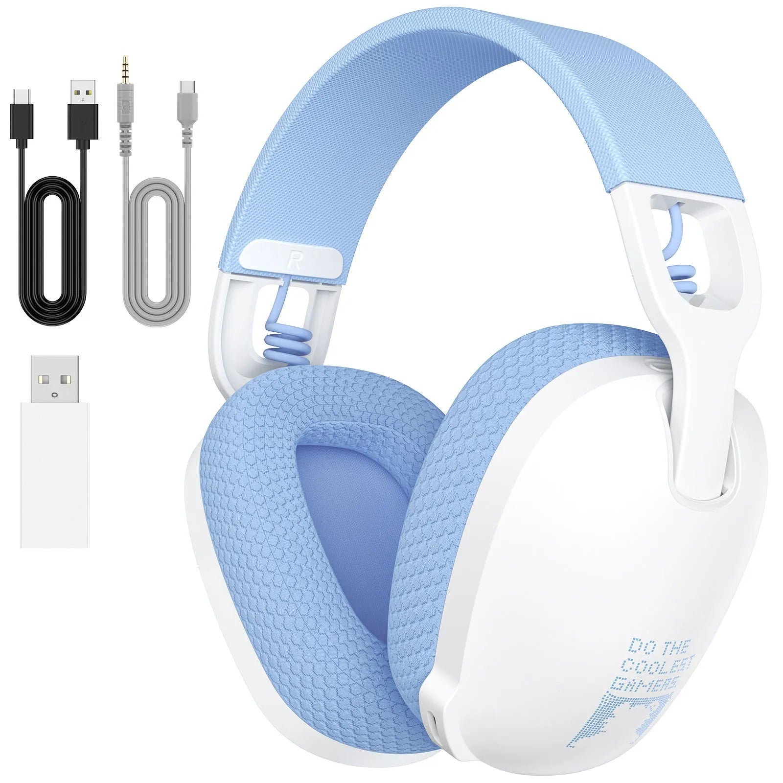 Wireless gaming headphones with over-ear design in black and white colour options