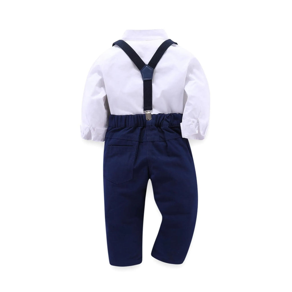 Blue children's suit for boys in regenerated cellulose fibre with European and American styling