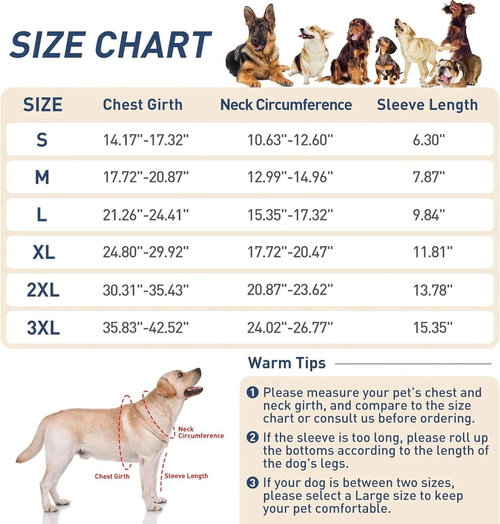 Pet front leg sleeve wrap in black on a dog's front leg, supporting healing and preventing licking