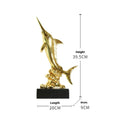 European style swordfish resin decoration in blue, green, red, or gold colour options.
