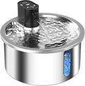 Stainless steel pet water fountain with heating base in black or white colour