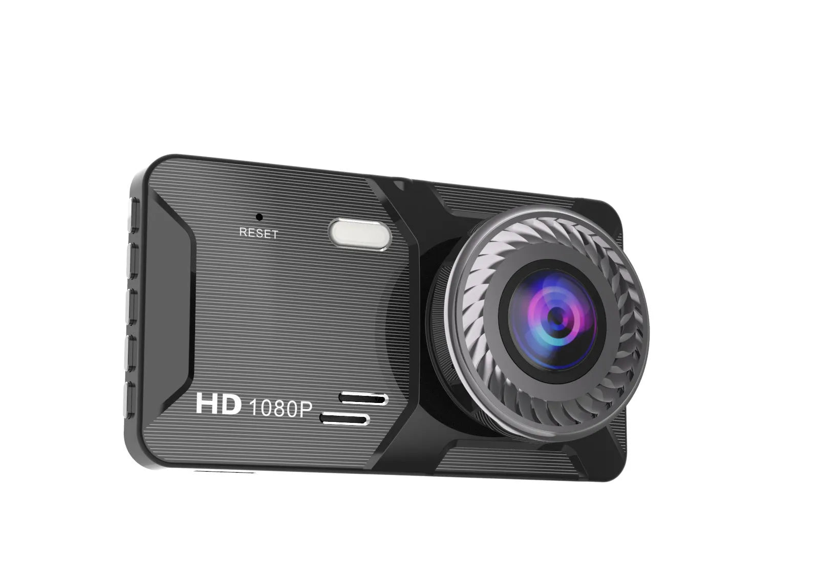4-inch touch screen driving recorder with HD night vision and 170° wide-angle lens mounted on windscreen