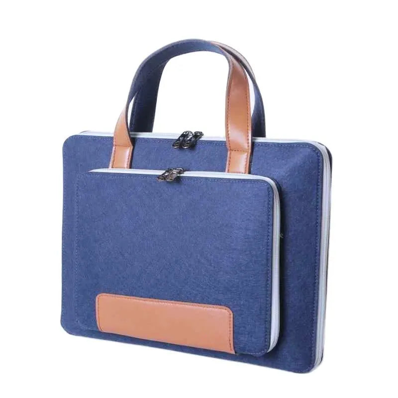 Felt laptop bag for 14-inch laptop, handheld, multicolor with zip closure