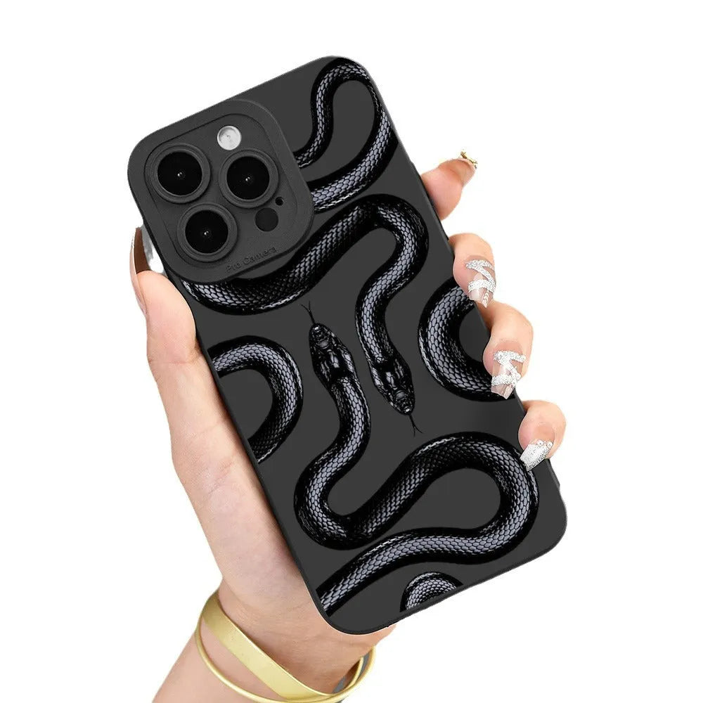 Plastic protective cover for Apple iPhone, black soft shell case with spray finish