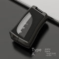 Ling Zhi car key protective case in zinc alloy and TPU, shown in multiple colour options.