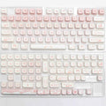 Complete PBT sublimation key cap set for mechanical keyboards showing over 98 keys