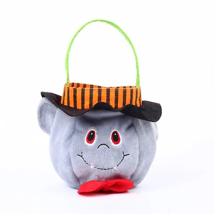 Halloween candy bag in pumpkin design with 16cm square dimensions