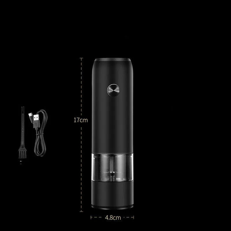 Rechargeable electric salt and pepper grinder set with clear acrylic body and ceramic mechanism
