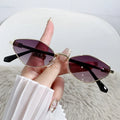 Small metal frame cat eye sunglasses with rhombus design in gold frame with various lens colour options