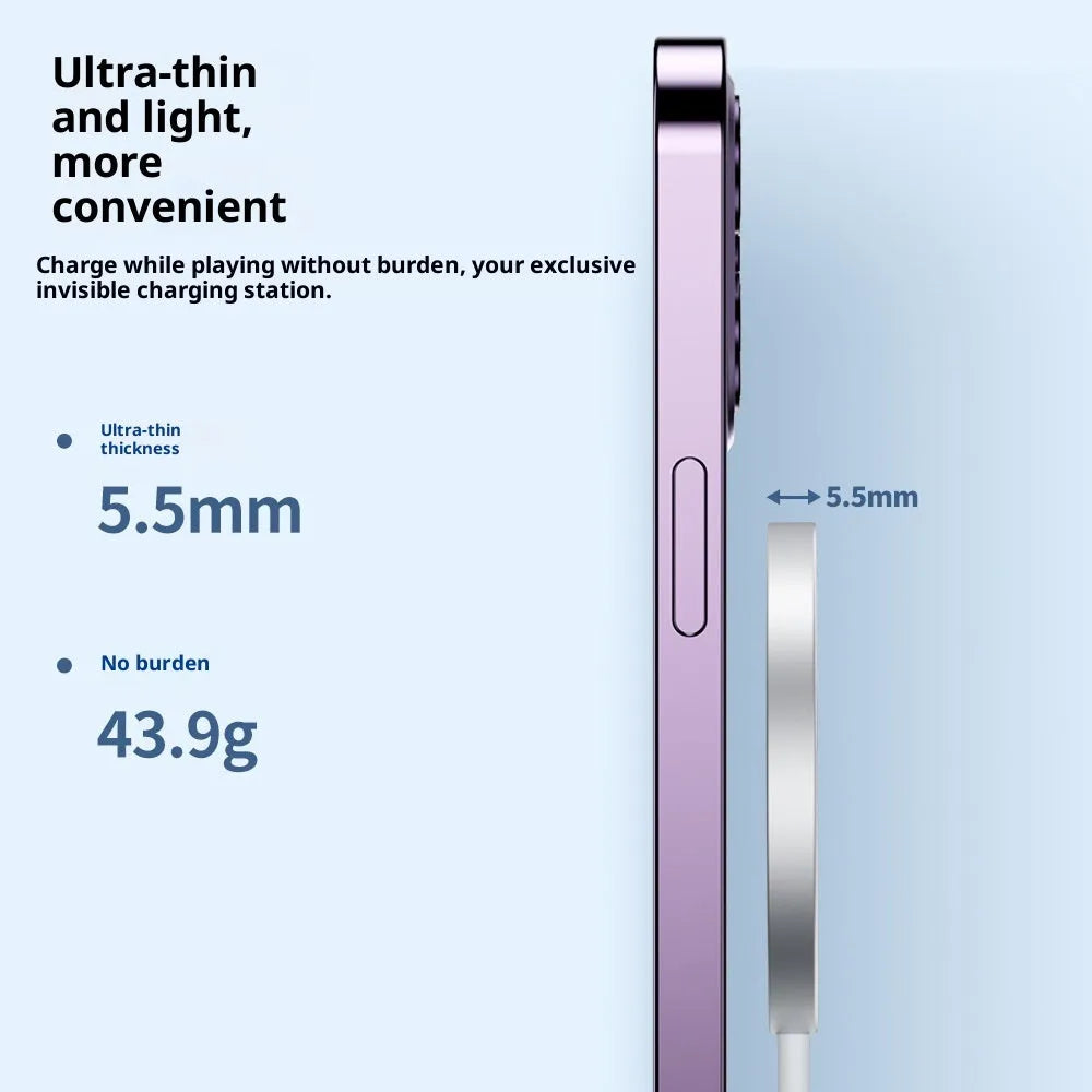 Toocki white 15W magnetic wireless charger with strong suction on a desk surface