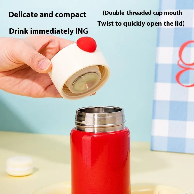 Women's 316 stainless steel thermos cup in pink 200ml portable insulated travel mug modern simple design