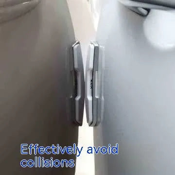 Four black plastic silicone car door protector strips measuring 9.5cm by 2cm