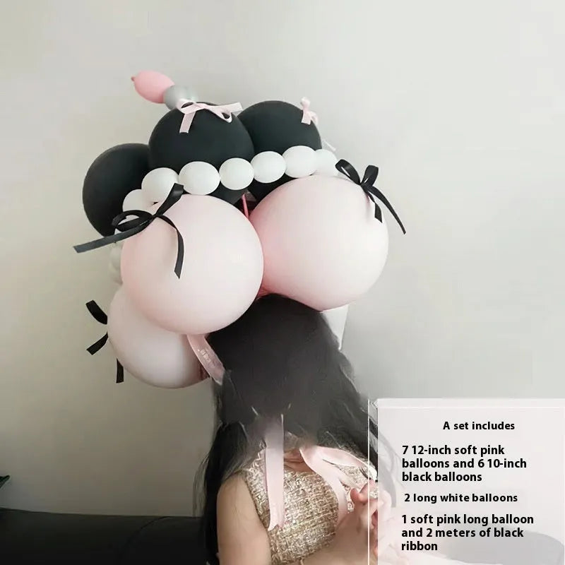 DIY balloon bouquet kit with round shape and balloon cake centrepiece for party decoration