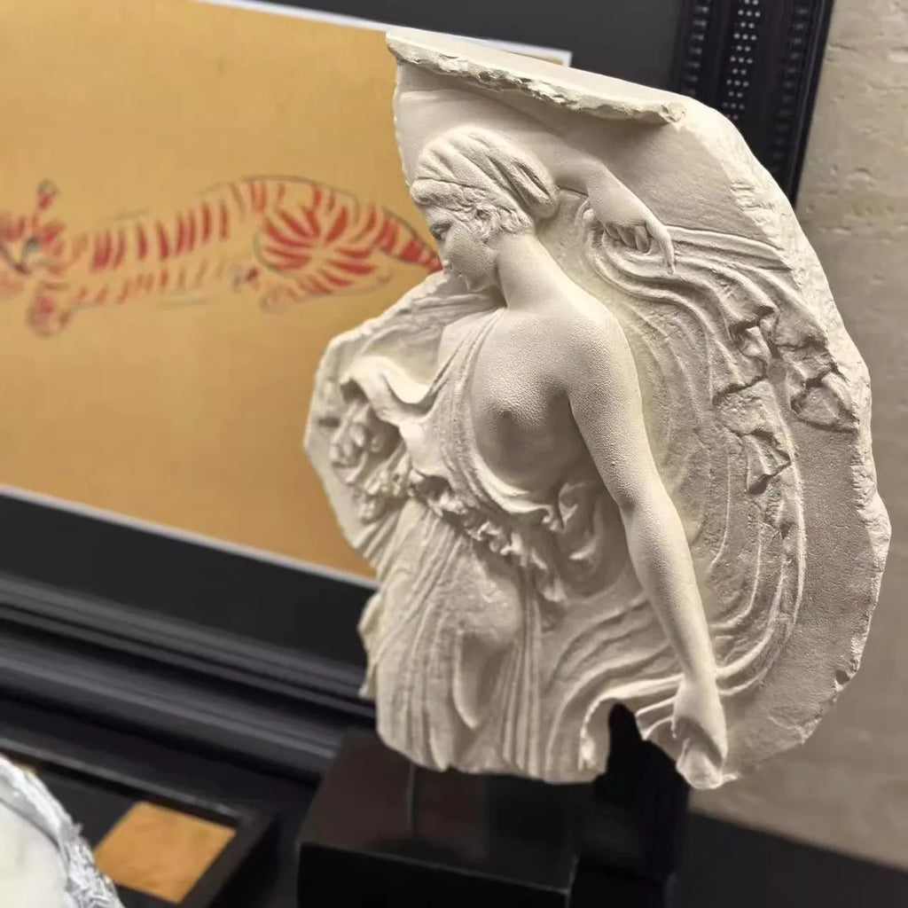 Italian-style wine goddess resin ornament measuring 35cm tall with modern simplicity design