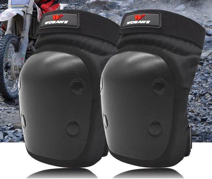 Black anti-fall elbow guard with EVA padding and Oxford cloth outer layer for sports protection