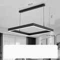 Square Nordic iron chandelier with aluminium single-layer shade stepless dimming 40cm or 60cm diameter