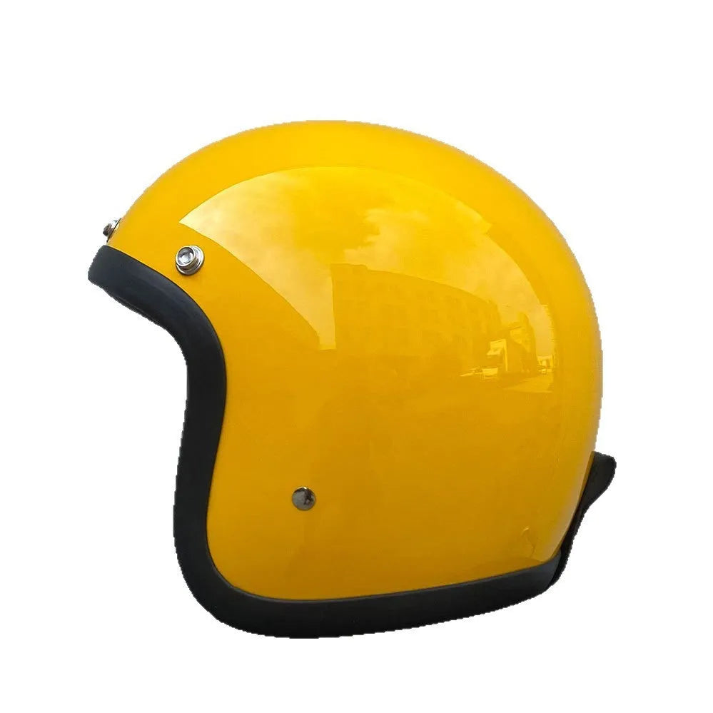 FRP glass fibre retro half motorcycle helmet for electric scooter commuting in cement grey colour